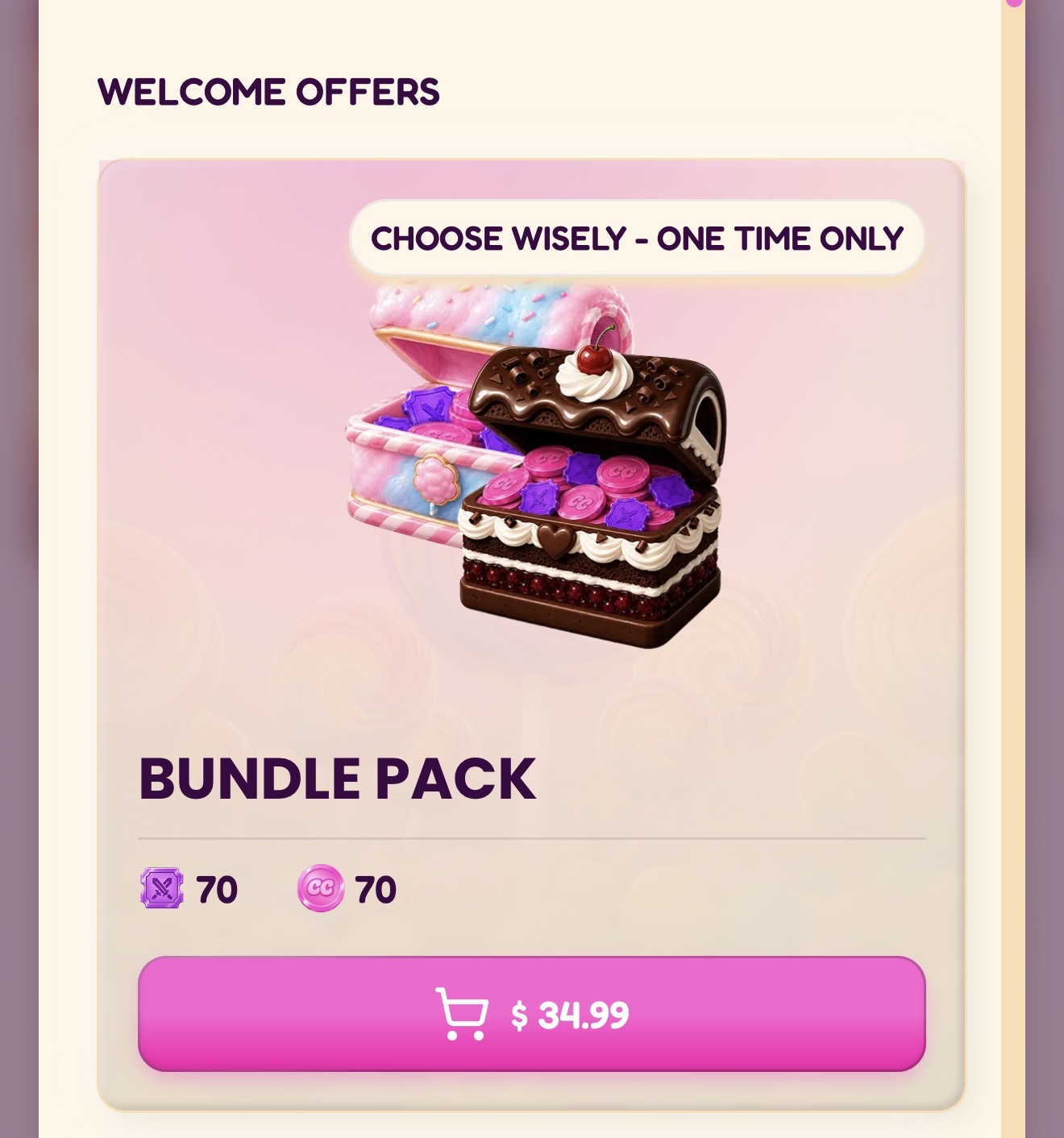 Candy Coins welcome offer packages