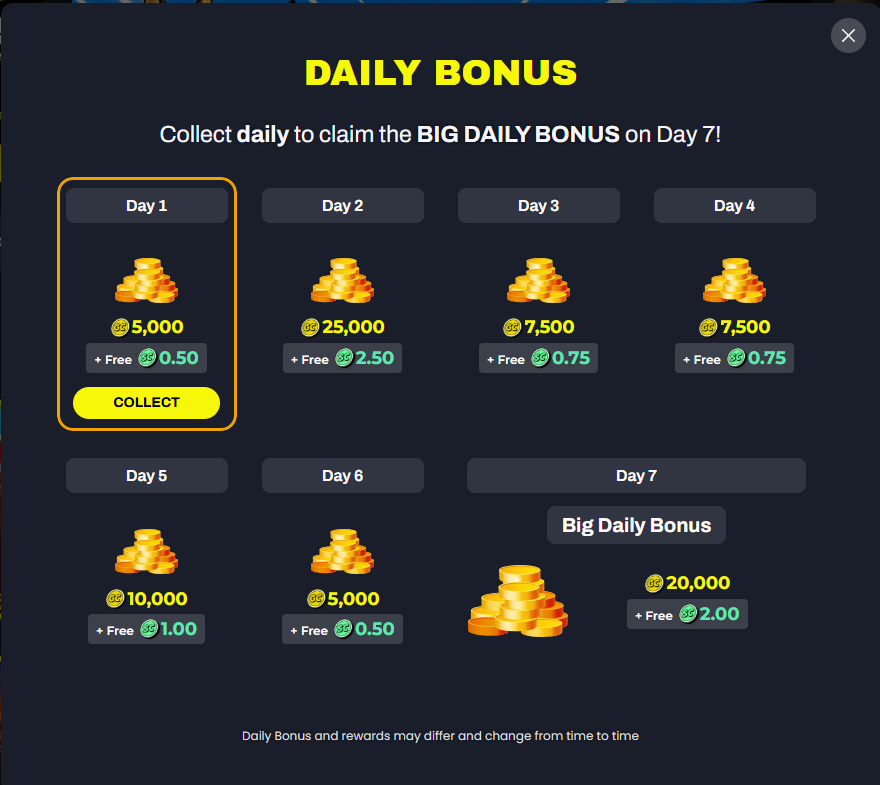 Reel Zappy daily login bonus